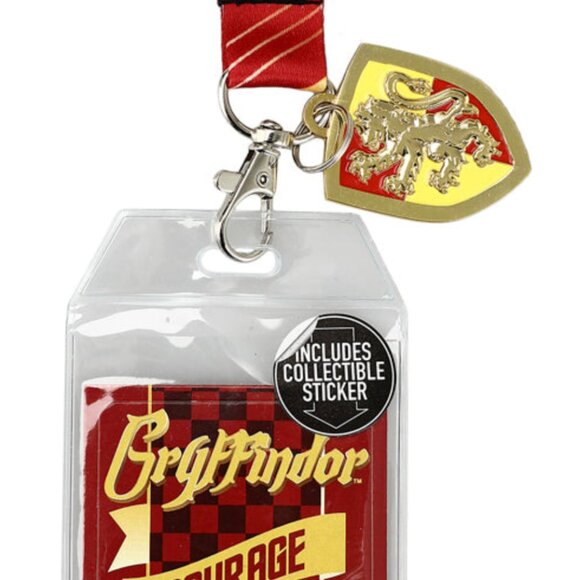Harry Potter Hogwarts Crest Mini Backpack with Gryffindor Lanyard ID Holder